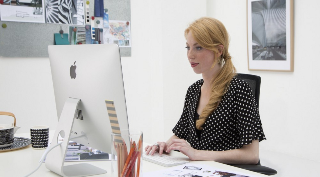 Person sitting on home office chair
