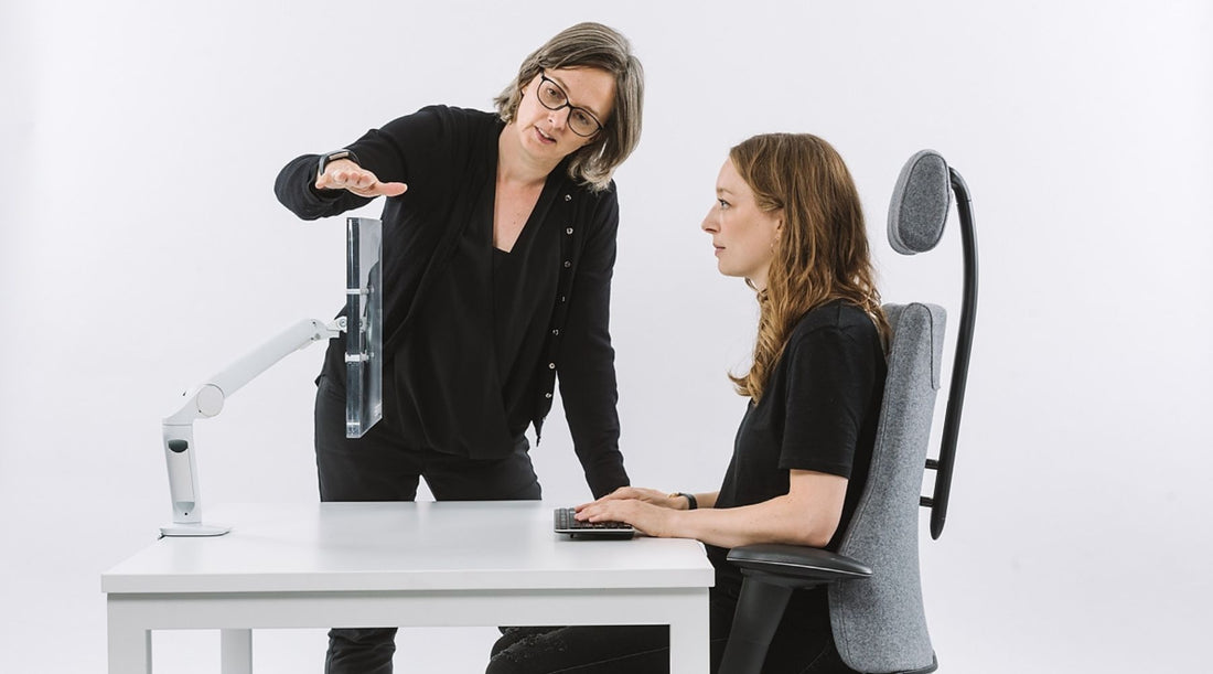 person doing workstation assessment